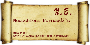 Neuschloss Barnabás névjegykártya